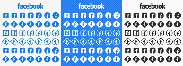 Conjunto Ícones Vetoriais Mídia Social Facebook Facebook App Vetor Ilustração — Vetor de Stock