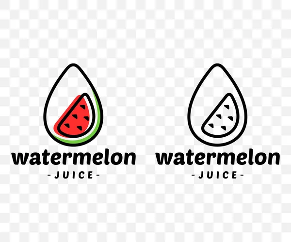 Wassermelone Wassermelonensaft Wassermelone Einem Tropfen Grafisches Design Obst Trinken Essen — Stockvektor