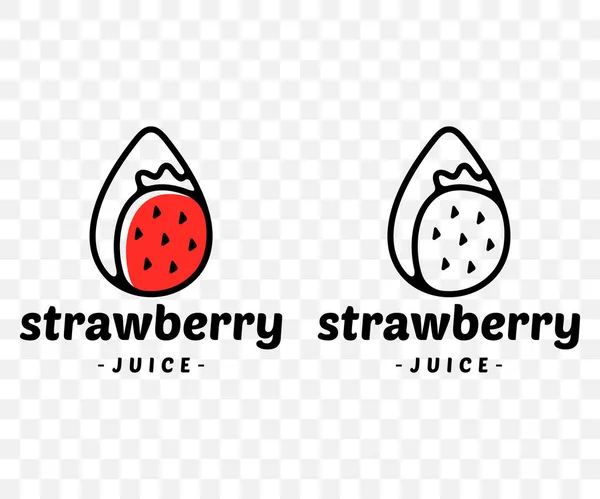 Erdbeere Erdbeersaft Erdbeere Tropfen Grafikdesign Obst Trinken Essen Trinken Saftig — Stockvektor