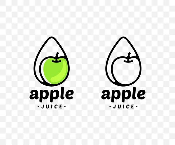 Apfel Apfelsaft Apfel Tropfen Grafikdesign Obst Trinken Essen Trinken Saftig — Stockvektor
