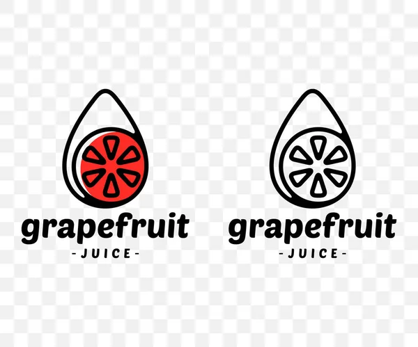 Grapefruit Pomelo Grapefruitsaft Grapefruit Einem Tropfen Grafikdesign Obst Und Zitrusfrüchte — Stockvektor