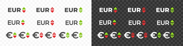 Europese Euro Eur Met Neer Pijl Valuta Koers Vector Ontwerp — Stockvector