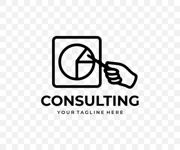Consulting Analytics Hand Shows Graphs Charts Linear Graphic Design Financial — Stock Vector