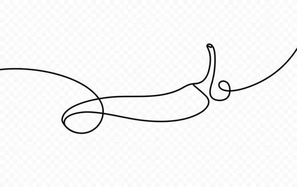 熱い赤唐辛子のベクターの設計の連続的な1ラインデッサン 透明な背景にスパイシーなチリコショウのシングルラインアートイラスト — ストックベクタ