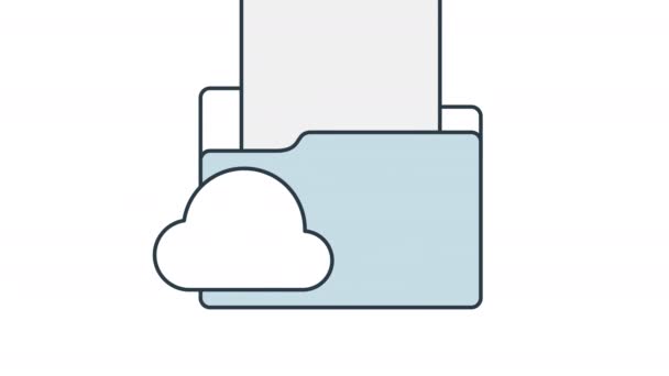 Cyfrowy System Przechowywania Plików Chmurze Projektowanie Ruchu Baza Dokumentacji Koncepcja — Wideo stockowe
