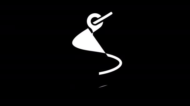 Mořská Kotva Grafickou Animací Lana Rozlišení Loď Nebo Kotva Člunu — Stock video