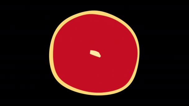 Wegetariańska Animacja Graficzna Pizzy Kanał Alpha Włoska Pizza Przejrzystym Tle — Wideo stockowe