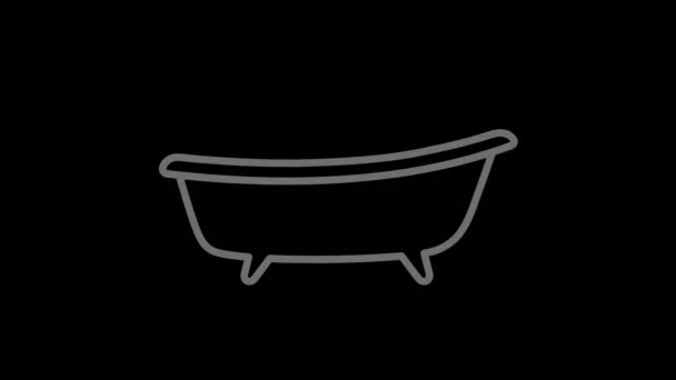 Koupelna List Grafické Animace Alfa Kanál Vana Listy Průhledném Pozadí — Stock video