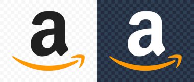 Amazon logosu. Editoryal vektör illüstrasyonu