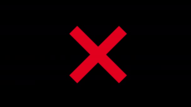 Rode Kruis Grafische Animatie Alfa Kanaal Rood Symbool Transparante Achtergrond — Stockvideo