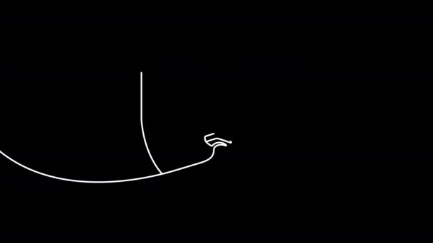 Непрерывный Однолинейный Рисунок Наружной Системы Безопасности Графической Анимацией Щитов Разрешение — стоковое видео