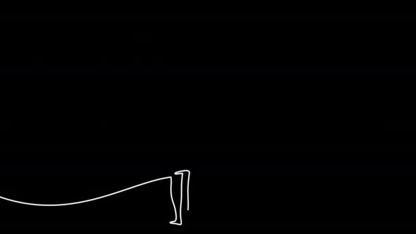 Kontinuerlig Linje Ritning Äldre Par Grafisk Animation Upplösning Single Line — Stockvideo