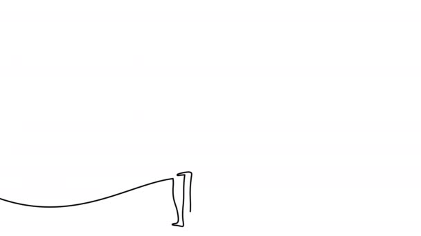 Kontinuální Jednořádková Kresba Starší Dvojice Grafické Animace Rozlišení Jednořádkové Umění — Stock video