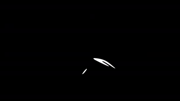 Animazione Grafica Riga Nera Canale Alfa Uccello Corvo Sfondo Trasparente — Video Stock