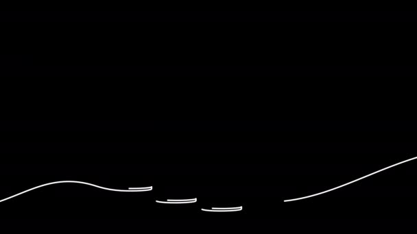 Непрерывный Однолинейный Рисунок Растущей Денежной Графической Анимации Альфа Канал Однолинейные — стоковое видео