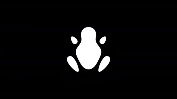 Abstrakte Frosch Animation Alpha Kanal Einfache Kröte Auf Transparentem Hintergrund — Stockvideo