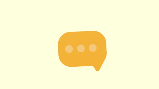 Ερωτηματικό Στην Ομιλία Γραφιστική Κίνηση Φυσαλίδων Μήνυμα Βοήθειας Στον Πορτοκαλί — Αρχείο Βίντεο