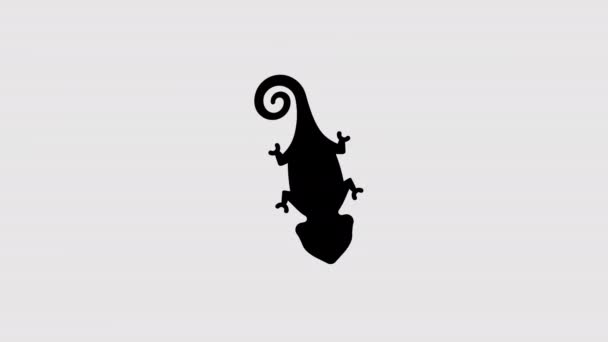 Örtülü Bukalemun Grafik Animasyonunun Üst Görüntüsü Alfa Kanalı Şeffaf Arka — Stok video