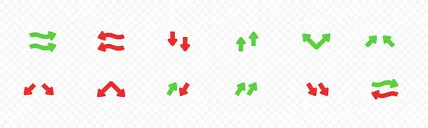 赤と緑の転送矢印ベクトルデザイン — ストックベクタ