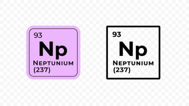 Neptunyum, periyodik tablo vektör tasarımının kimyasal elementi