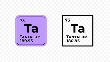 Tantalum, chemical element of the periodic table vector design clipart