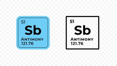 Antimony, chemical element of the periodic table vector design clipart