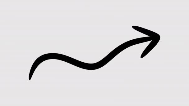 Рука Намальована Тонкою Стрілкою Графічна Анімація Альфа Канал Стрілка Придушення — стокове відео