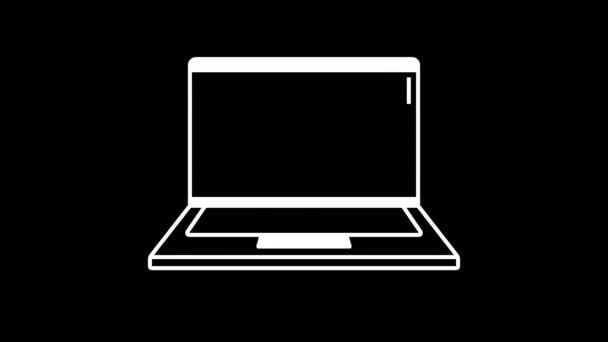 Elektronikus Vagy Digitális Aláírás Laptop Grafikus Animáción Alfa Csatorna Elektronikus — Stock videók