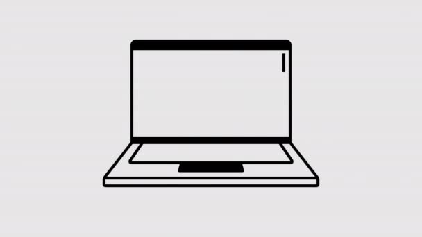 笔记本电脑图形动画上的电子签名或数字签名 阿尔法频道签署关于透明背景运动设计的电子文件 4K分辨率 — 图库视频影像