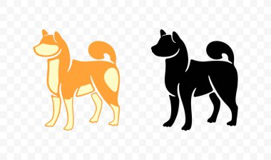 Dog akita inu breed, animal and pet, graphic design. Doggy, canine, puppy, pawl and doggie, vector design and illustration clipart