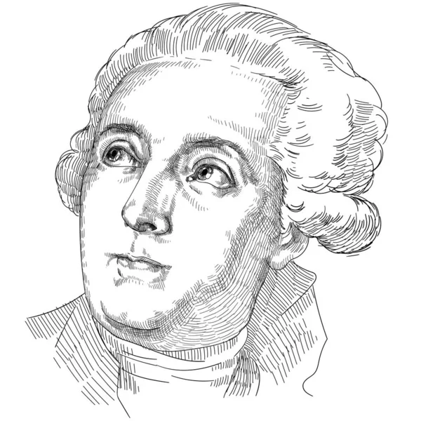 앙투안 라부아지에 Antoine Laurent Lavoisier 프랑스 혁명의 중심이었던 화학자였다 — 스톡 벡터