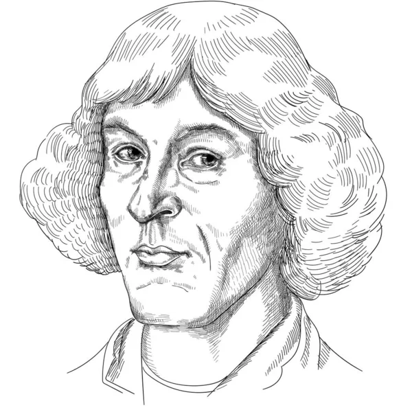 Nicolaus Kopernikusz Egy Reneszánsz Polihisztor Volt Aki Matematikusként Csillagászként Katolikus — Stock Vector