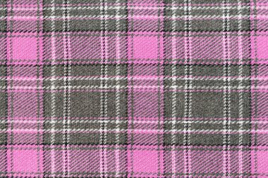Pembe ve gri kumaş dokusu. Tasarımın için arka plan. Geleneksel İskoç kıyafeti ve tarzı