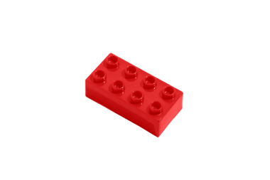 Üst manzara kırmızı dikdörtgen plastik blok tuğla oyuncağı boş png izole arka plandaki yapılar için. Eğitici bir oyun için kavramsal ayrıntı. Tasarımın için resim