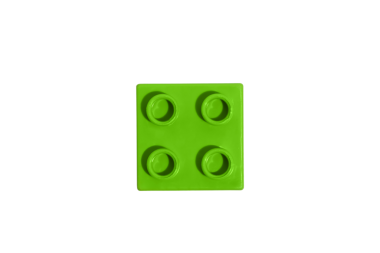 Yeşil kare plastik yapı taşı oyuncağı boş png izole arka planda inşaatçılar için. Çocuk eğitim oyunları konsepti. Tasarımın için resim