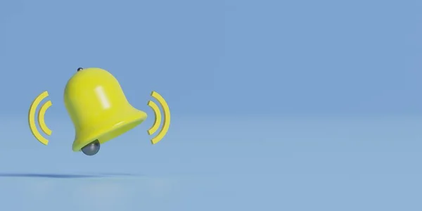 Benachrichtigungsnachricht Glockensymbol Auf Minimalem Pastellblauem Hintergrund Marketing Und Social Media — Stockfoto