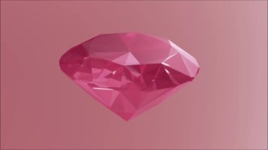 Pastel pembe arka planda elmas. 3d görüntüleme