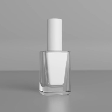 3D boş beyaz oje şişesi.