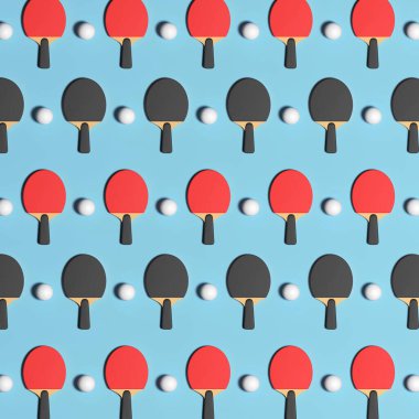 Pattern of Table tennis or ping pong racket template with ball 