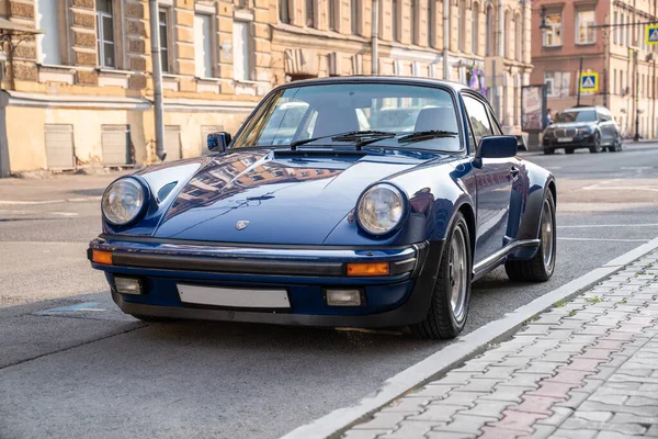 Petersburg Russia July 2020 Old Retro Classic Blue Porsche 911 — Stock Photo, Image