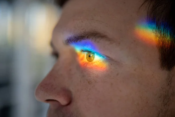 Sunlight Beam Falling Temple Eye Refracting Lens Creating Magic Optical — Stock Photo, Image