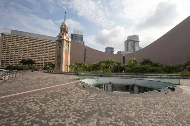 Hong Kong Çin 'deki saat kulesi..