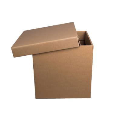 Geri dönüşümlü karton kutu izole nesne