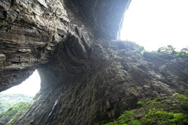Chongqing Çin 'deki Wulong doğal köprü parkı.
