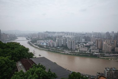 Chongqing Çin 'in ufuk çizgisi