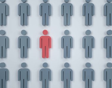 3 Boyutlu çizim insanları simge konsepti resmi