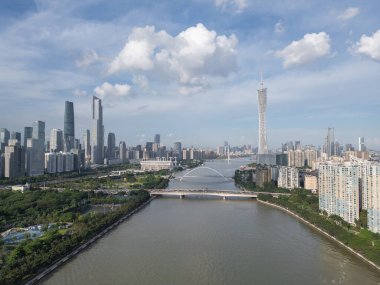Guangzhou Çin 'de hava manzarası
