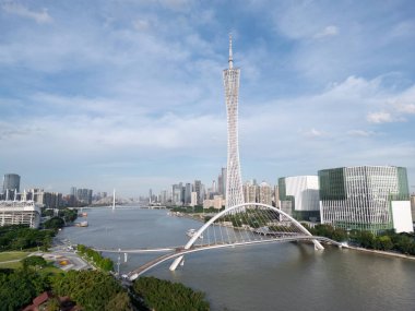 Guangzhou Çin 'de hava manzarası