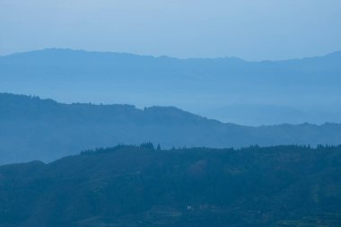 Congjiang Guizhou Çin 'de manzara