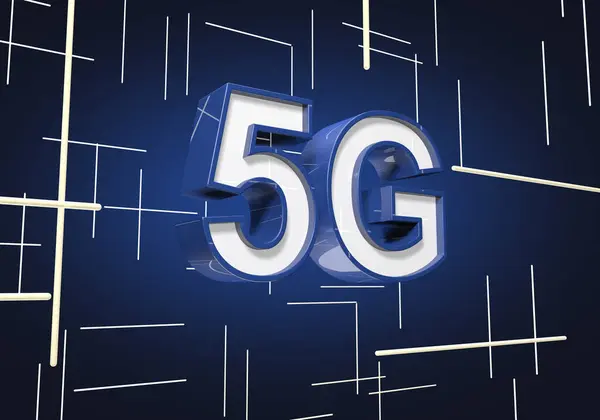 3B render 5G sembolü illüstrasyon